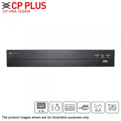 CP Plus CP-VRA-1E0404 4 Channel up to 2.4MP 1080P Lite Indigo AHD TVI CVI CVBS IP CCTV DVR